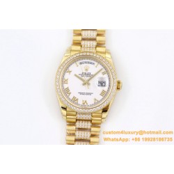DayDate 128238 36mm YG/YG White/Rmn Diam EWF V3 VR3255(Gain Weight)