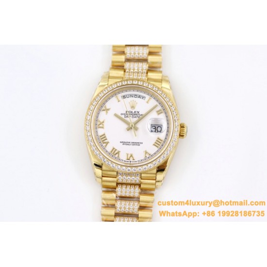 DayDate 128238 36mm YG/YG White/Rmn Diam EWF V3 VR3255(Gain Weight)