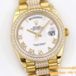 DayDate 128238 36mm YG/YG White/Rmn Diam EWF V3 VR3255(Gain Weight)