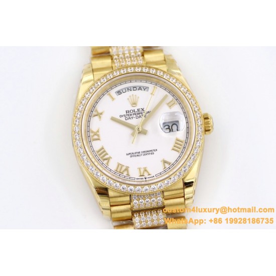 DayDate 128238 36mm YG/YG White/Rmn Diam EWF V3 VR3255(Gain Weight)