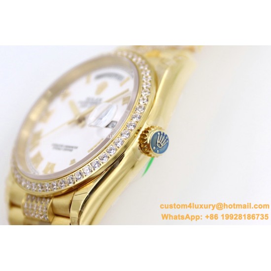 DayDate 128238 36mm YG/YG White/Rmn Diam EWF V3 VR3255(Gain Weight)