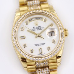 Rolex - DayDate 36mm Dia Pres YG/YG Wht MOP Diam EWF A3255 Mo