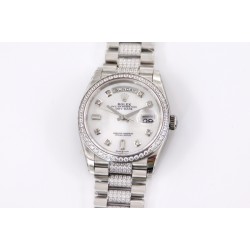 Rolex - DayDate 36mm Dia Pres SS/SS Wht MOP Diam EWF A3255 Mo