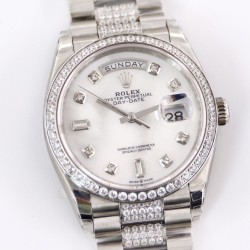 Rolex - DayDate 36mm Dia Pres SS/SS Wht MOP Diam EWF A3255 Mo
