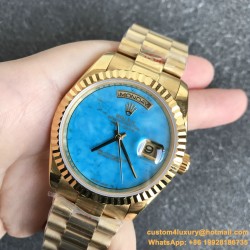 DayDate 36mm YG/YG Flt Pres Turquoise Dial RAF A2836