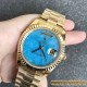 DayDate 36mm YG/YG Flt Pres Turquoise Dial RAF A2836