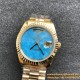 DayDate 36mm YG/YG Flt Pres Turquoise Dial RAF A2836