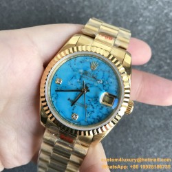 DayDate 36mm YG/YG Flt Pres Turquoise Dial RAF A2836
