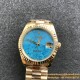 DayDate 36mm YG/YG Flt Pres Turquoise Dial RAF A2836