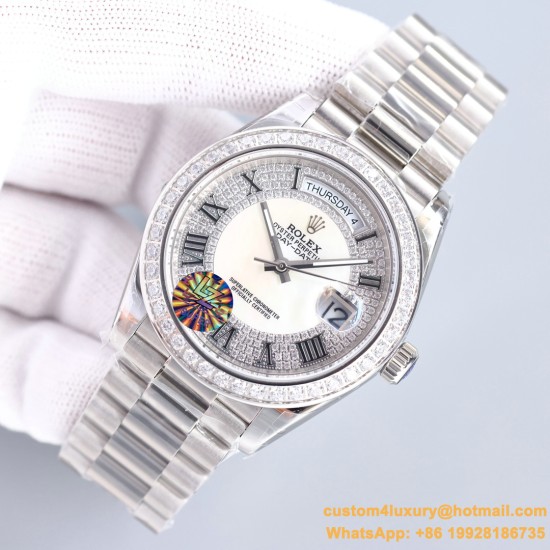 DayDate 128239 36mm SS/SS Diamond/Rmn LZ V3 VR3255(Gain Weight)