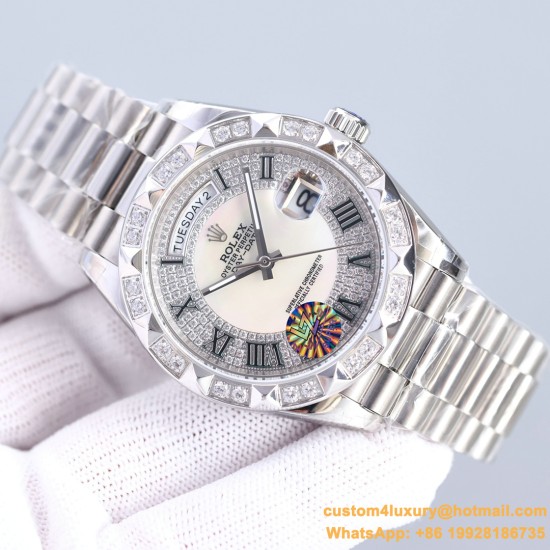 DayDate 128239 36mm SS/SS Diamond/Rmn LZ V3 VR3255(Gain Weight)