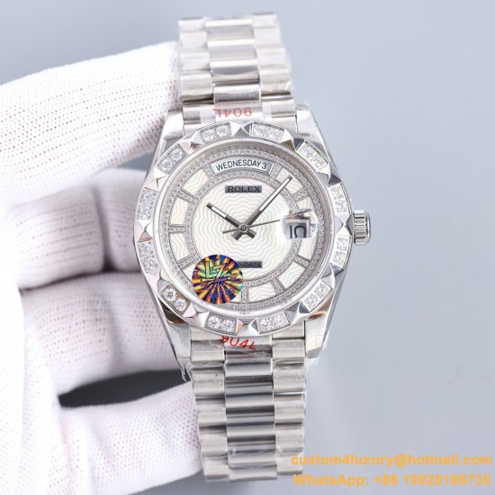 DayDate 128239 36mm SS/SS Diamond/White Dial LZ V3 VR3255(Gain Weight)
