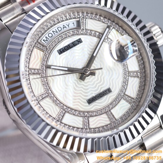DayDate 128239 36mm SS/SS Diamond/White Dial LZ V3 VR3255(Gain Weight)