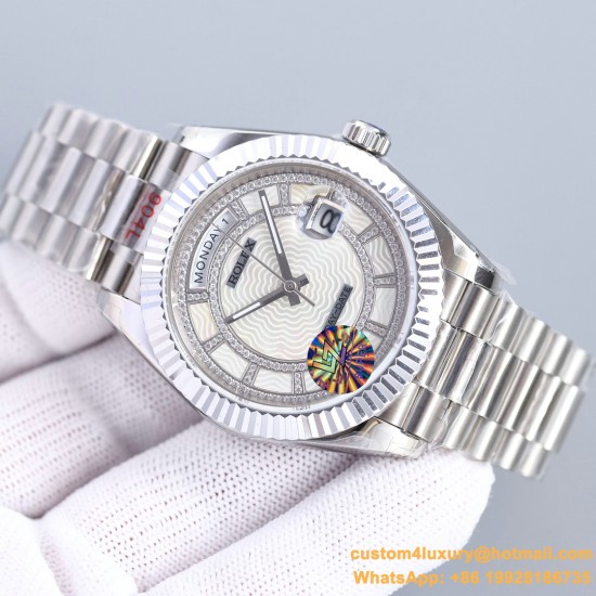 DayDate 128239 36mm SS/SS Diamond/White Dial LZ V3 VR3255(Gain Weight)