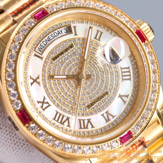 DayDate 128239 36mm YG/YG Diamond/Rmn LZ V3 VR3255(Gain Weight)