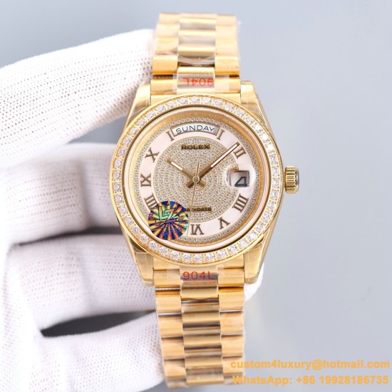 DayDate 128239 36mm YG/YG Diamond/Rmn LZ V3 VR3255(Gain Weight)