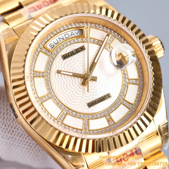 DayDate 128239 36mm YG/YG Diamond DIal LZ V3 VR3255(Gain Weight)