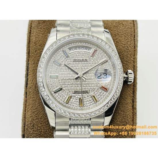 DayDate 36mm SS/SS Dia Pres Diamond Dial VRS A2836