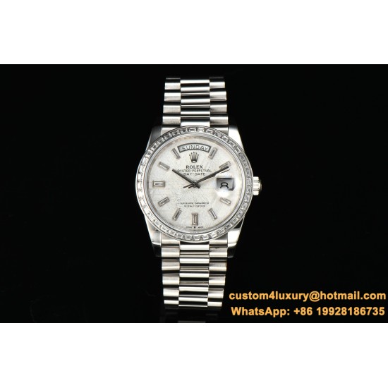Rolex - DayDate 36mm Dia Pres SS/SS Wht MOP Diam EWF A3255 Mo