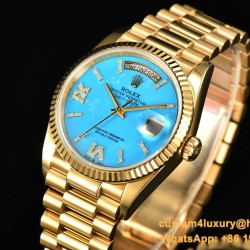 DayDate 128238 36mm YG/YG Turquoise/Dia CS A2836(Gain Weight)