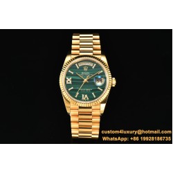 DayDate 36mm YG/YG Flt Pres Malachite Dial CSF A2836