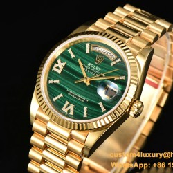 DayDate 36mm YG/YG Flt Pres Malachite Dial CSF A2836