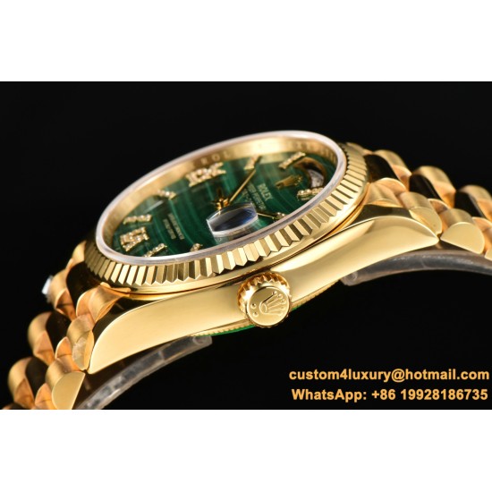 DayDate 36mm YG/YG Flt Pres Malachite Dial CSF A2836