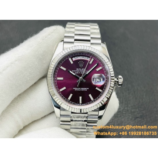 DayDate 228236 40mm SS/SS Purple/Stk VRF SH3255(Tungsten Heavy Version)