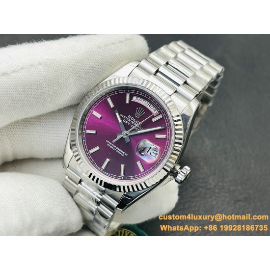 DayDate 228236 40mm SS/SS Purple/Stk VRF SH3255(Tungsten Heavy Version)
