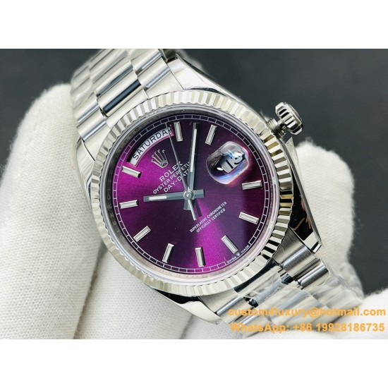DayDate 228236 40mm SS/SS Purple/Stk VRF SH3255(Tungsten Heavy Version)