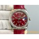 Rolex - DayDate 36mm Flt Pres SS/LE Red Dial Stk EWF A2836