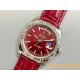 Rolex - DayDate 36mm Flt Pres SS/LE Red Dial Stk EWF A2836