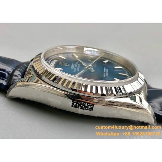 Rolex - DayDate 36mm Flt Pres SS/LE Silver Stk EWF A2836