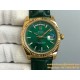 Rolex - DayDate 36mm Flt Pres YG/LE Green Dial Stk EWF A2836