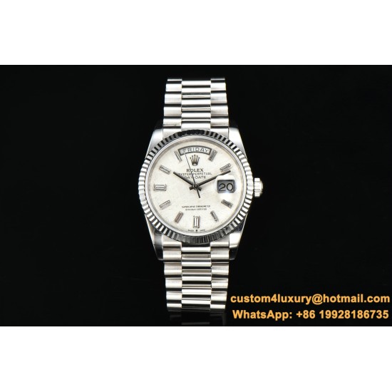 DayDate 128236 36mm SS/SS White/Stk CSF A2836