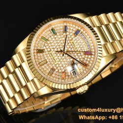 DayDate 128238 36mm YG/YG Diamond/Dia Rainbow STK CSF VR3255
