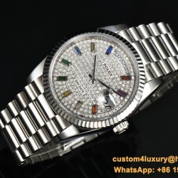 DayDate 128238 36mm SS/SS Diamond/Dia Rainbow STK CSF VR3255