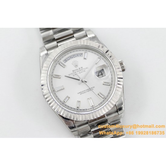DayDate 228236 40mm SS/SS White Dial Diam STK TWS A2836