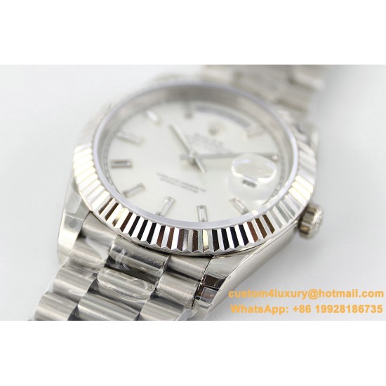DayDate 228236 40mm SS/SS White Dial Diam STK TWS A2836