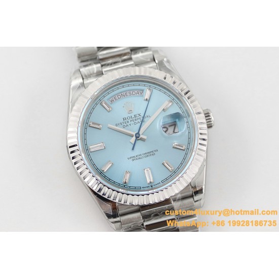 DayDate 228236 40mm SS/SS Ice Blue Dial TWS A2836