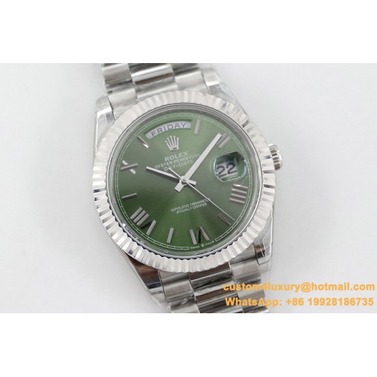 DayDate 228236 40mm SS/SS Green Dial Rmn TWS A2836