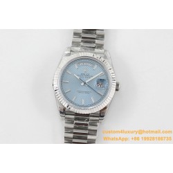 DayDate 40mm SS/SS Ice Blue Textured Dial TWS A2836