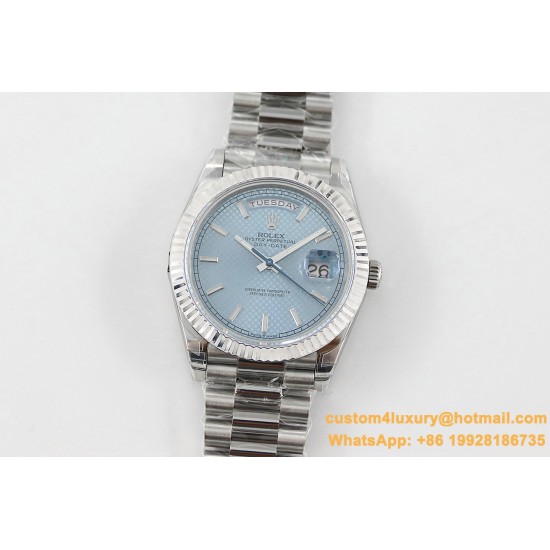 DayDate 40mm SS/SS Ice Blue Textured Dial TWS A2836