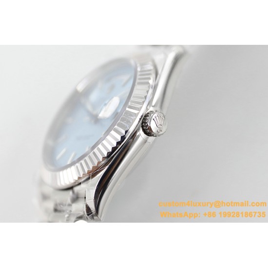 DayDate 40mm SS/SS Ice Blue Textured Dial TWS A2836