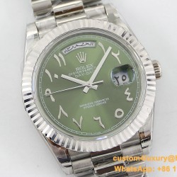 DayDate 228236 40mm SS/SS Green Dial Arabic TWS A2836