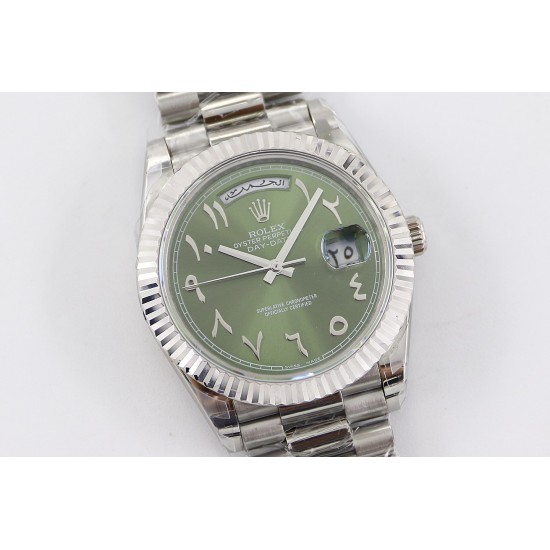 DayDate 228236 40mm SS/SS Green Dial Arabic TWS A2836