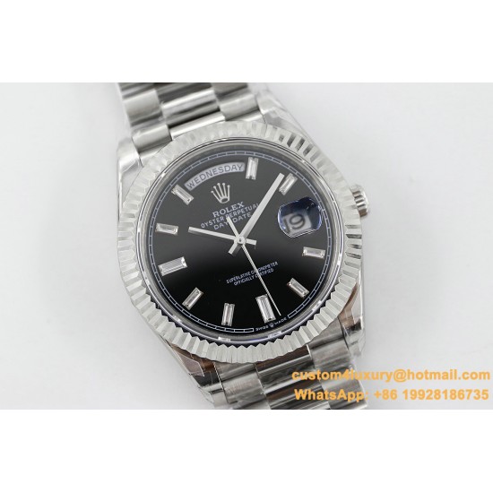 DayDate 228239 40mm SS/SS Black/Dia TWS A2836