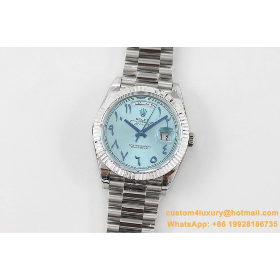 DayDate 228236 40mm SS/SS Ice Blue Dial Arabic TWS A2836