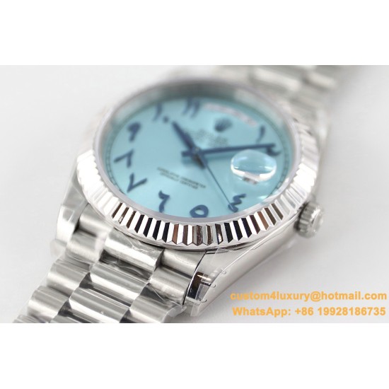 DayDate 228236 40mm SS/SS Ice Blue Dial Arabic TWS A2836