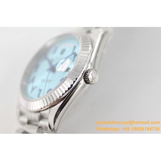 DayDate 228236 40mm SS/SS Ice Blue Dial Arabic TWS A2836